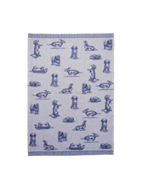Theedoek Teckel Nhaan Heinen Delfts Blauw