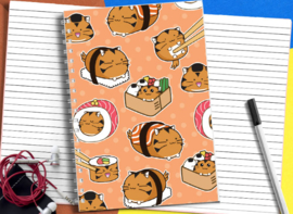 A5 Notitieboekje 'Tiger Cat Sushi' - Fuzzballs