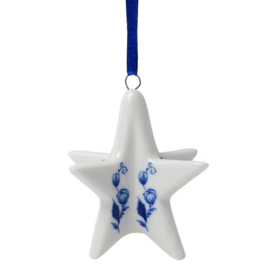 Kerstornament Kerstster - Heinen Delfts Blauw