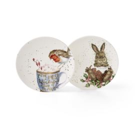 2 Gebaksborden 'Robin & Bunny' - Wrendale Designs