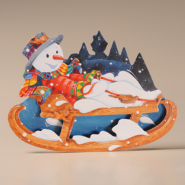 Kerstkaart Snowman & Sleigh - Mamelok