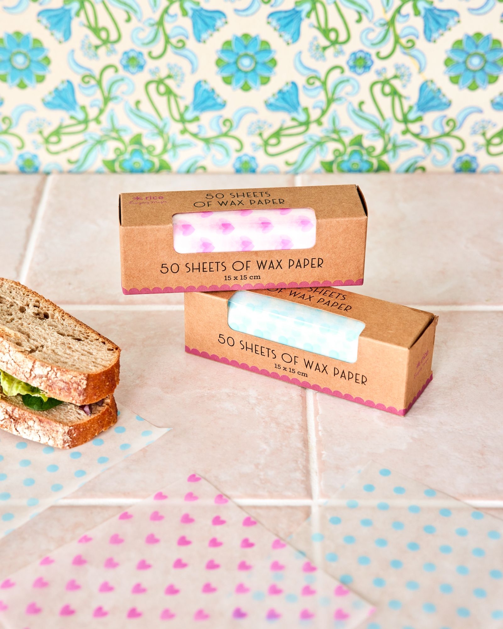 Boterhampapier Wax Paper Roze Rice