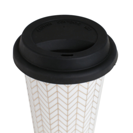 Travel Mug Gold Stripes - Sema Design