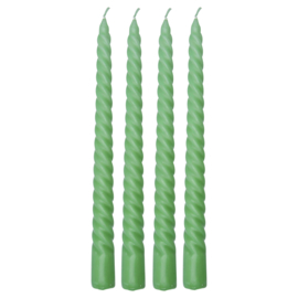 4 Kaarsen Twisted Pale Green - GreenGate
