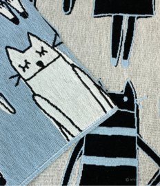 Hand- / Theedoek / Placemat Cat in NY Blue - Atsuko Matano