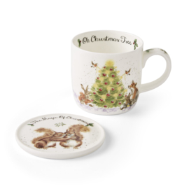 Mok & Onderzetter 'Oh Christmas Tree' - Wrendale Designs