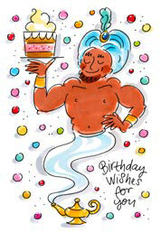 Wenskaart Birthday Wishes from Your Genie! Blond Amsterdam