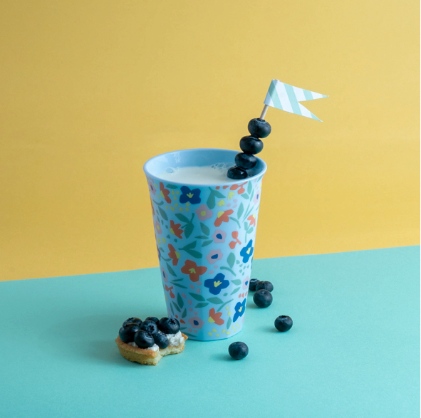 Beker Nora Blooms Sweet Blue L Koziol