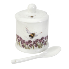 Confiturepot met Lepel Bumble Bee - Wrendale Designs