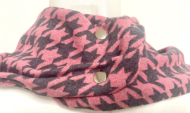 Retrotørklæde i lyserød og grå
