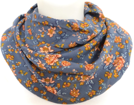 Antraciet med orange blomstermønster