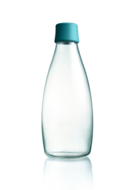 Retap waterfles 800ml met peutroleum groene dop