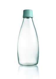 Retap waterfles 800ml met mint blauwe dop