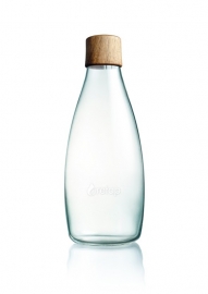 Retap waterfles 800ml met walnoot houten dop