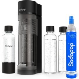 Sodapop Logan 2 glazen flessen + 1 PET fles + cilinder