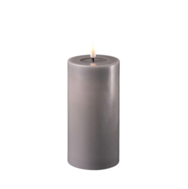 Led Candle 7,5x15cm (REAL FLAME) grey