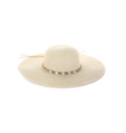 Hoed schelpjes beige  (69401)