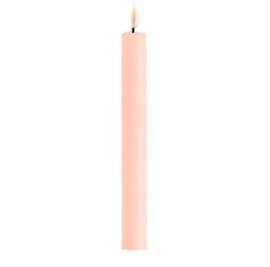 Led Candle Dinner 24cm  (REAL FLAME) light pink 2st