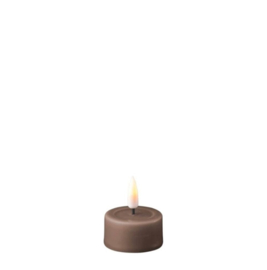 Led Candle Tealight small  (REAL FLAME) mocca 2st