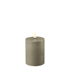 Led Candle 7,5x10cm (REAL FLAME) salvie green