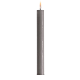 Led Candle Dinner 24cm  (REAL FLAME) grey 2st