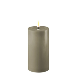 Led Candle 7,5x15cm (REAL FLAME) salvie green