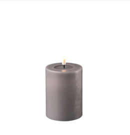 Led Candle 7,5x10cm (REAL FLAME) grey