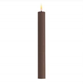 Led Candle Dinner 24cm  (REAL FLAME) mocca 2st