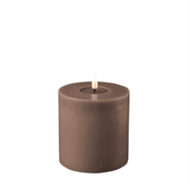 Led Candle 10x10cm (REAL FLAME) mocca