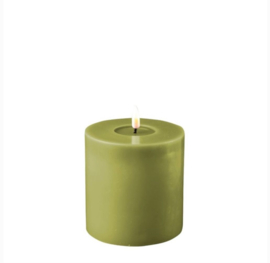 Led Candle 10x10cm (REAL FLAME) salvie green