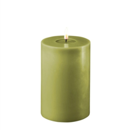 Led Candle 10x15cm (REAL FLAME) salvie green