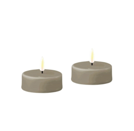 Led Candle Tealight large  (REAL FLAME) sand 2st