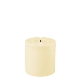 Led Candle 10x10cm (REAL FLAME) cream