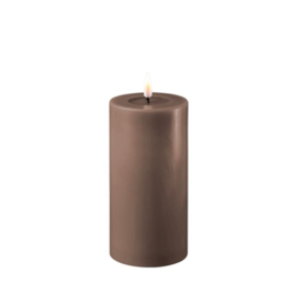 Led Candle 7,5x15cm (REAL FLAME) mocca