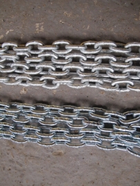 Hot dipped and electro galvanised chain 5 mm short link