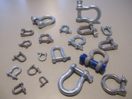 Stainless steel and galvanised D. and bow shackles