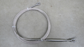 RVS verstaging kabels op maat constructie 1*19 dia 4 mm