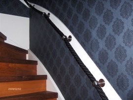 Stair banister rope black 36 mm