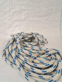 Vallenlijn 16mm  15,5 meter Wit met blauw