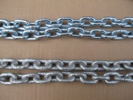 Hot dipped and electro galvanised chain 6 mm short link