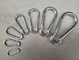 Galvanised carabiner snap hooks