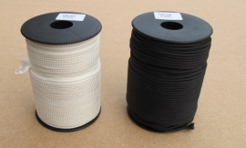 Polyester braided rope 3 mm white and black