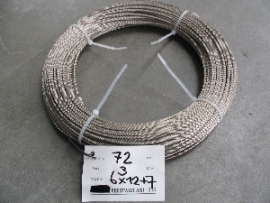 Galvanised steel wire rope with a fiber core