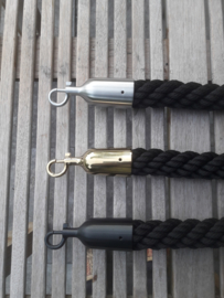 Kabelhalter mit Karabinerhaken Messing - Edelstahl - schwarz