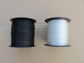 Nylon 1 mm gevlochten wit en zwart