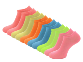 12 paar Sneakersokken - SQOTTON® - Naadloos - Neon