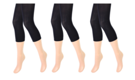 3 stuks Dames panty/legging - capri - 100 denier - zwart