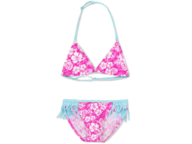 Meisjes Bikini - FlowerPower - Roze/Lichtblauw