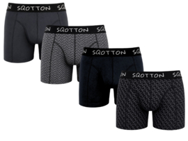 SQOTTON® Katoenen boxershorts -  4-Pack - Shadow Pattern