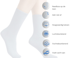 6 paar Katoenen damessokken - Naadloze sokken - Groen/Lila/Blauw